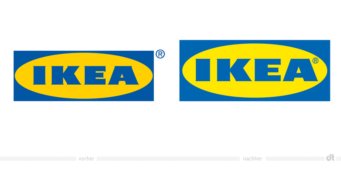 IKEA Logo – vorher und nachher