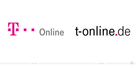T-Online Logo – vorher und nachher