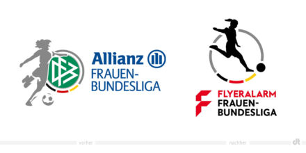 Frauen-Fußball-Bundesliga Logo – vorher und nachher