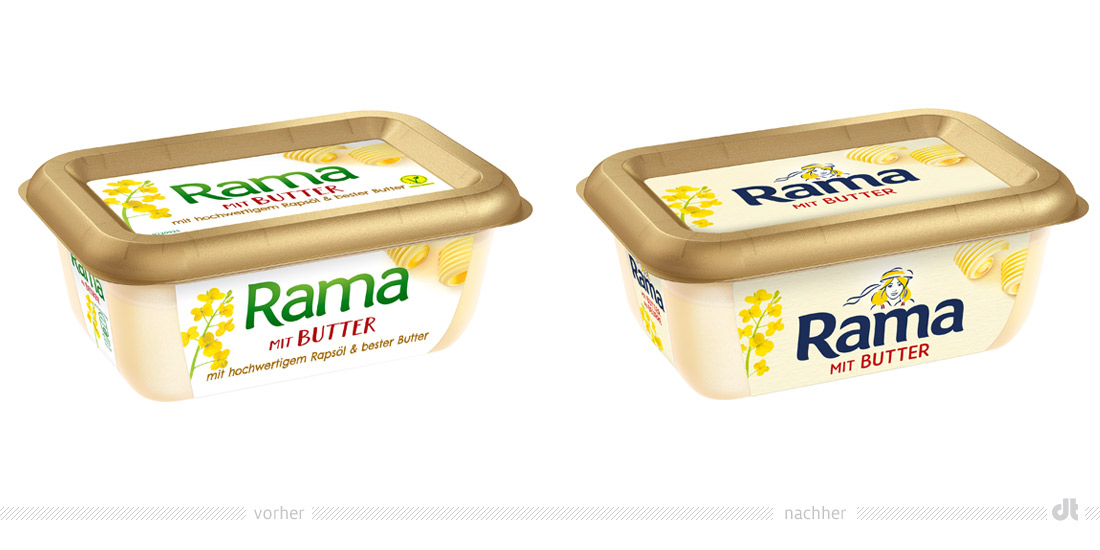 Rama mit Butter – vorher und nachher