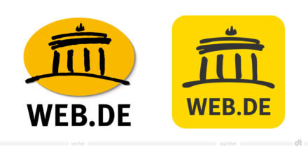 Web.de Logo – vorher und nachher