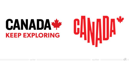Kanada Tourismus Logo – vorher und nachher