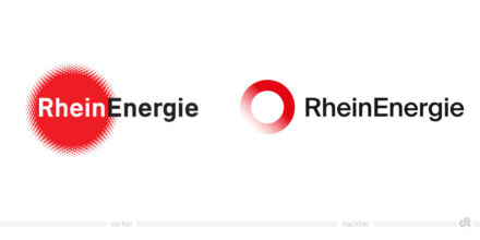 RheinEnergie Logo – vorher und nachher