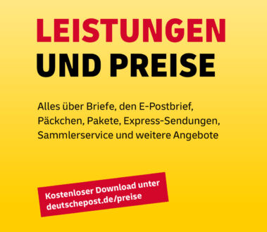 Deutsche Post: Leistungen und Preise – neue Hausschrift Delivery, Quelle: Deutsche Post