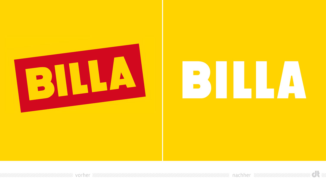 Billa Logo – vorher und nachher