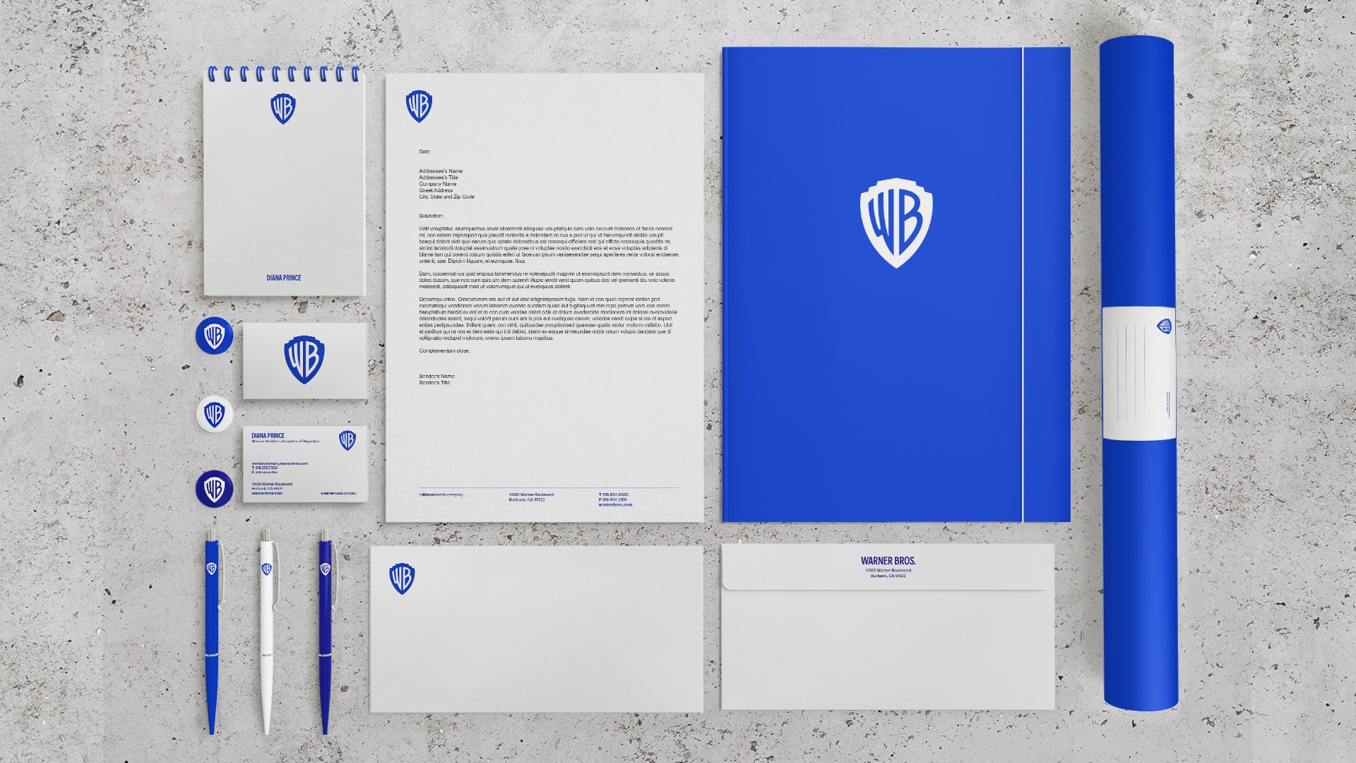 Warner Bros. Branding – Stationery, Quelle: Pentagram