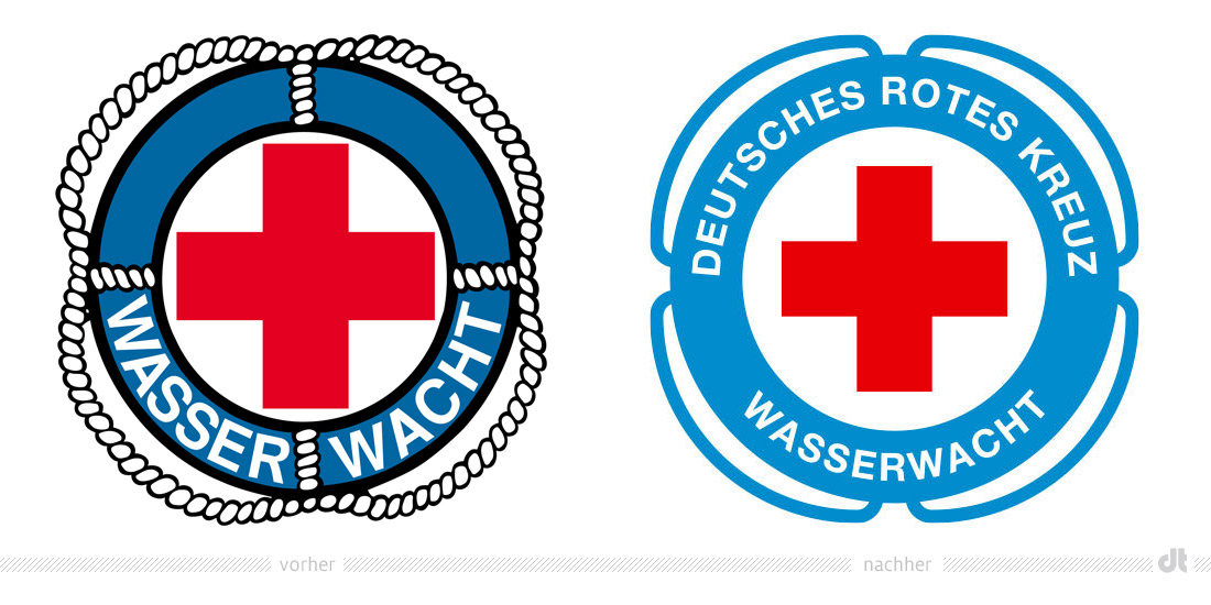 DRK Wasserwacht Logo – vorher und nachher