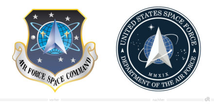 United States Space Force Logo – vorher und nachher