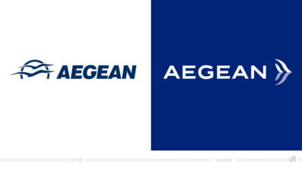 Aegean Airlines Logo – vorher und nachher