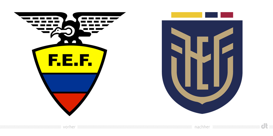 FederaciÃ³n Ecuatoriana de FÃºtbol Logo – vorher und nachher
