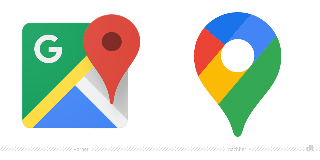 Google Maps App-Symbol – vorher und nachher