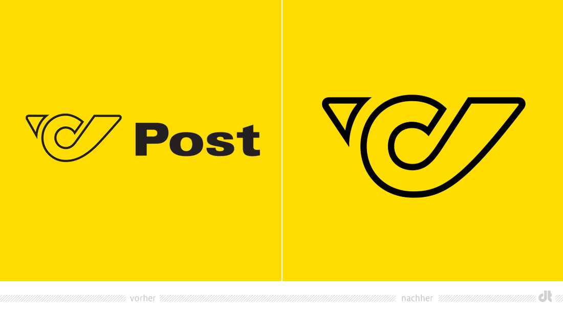 Österreichische Post Logo – vorher und nachher