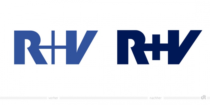 R+V Logo – vorher und nachher
