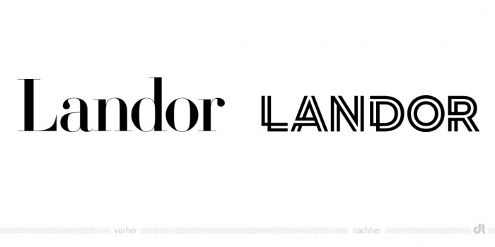 Landor Logo – vorher und nachher