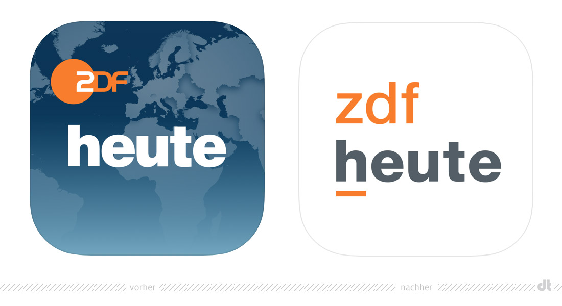 ZDFheute App-Symbol – vorher und nachher