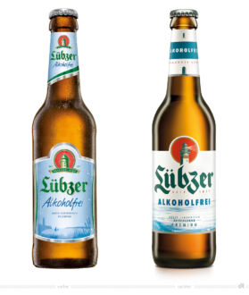 Lübzer alkoholfrei 0,33 Liter – vorher und nachher, Foto: Carlsberg Deutschland / Fotomontage dt