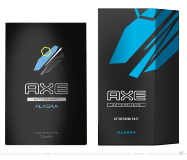 Axe Aftershave Alaska – vorher und nachher, Foto: Unilever, Fotomontage: dt