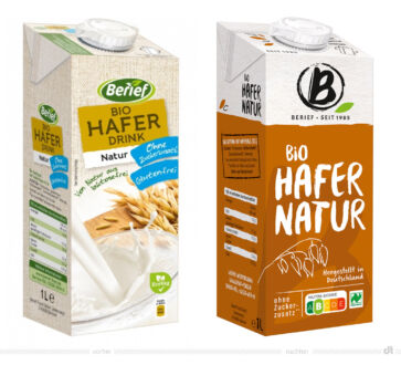 Berief Hafer Natur – vorher und nachher, Foto: obs/Berief Food GmbH, Fotomontage: dt