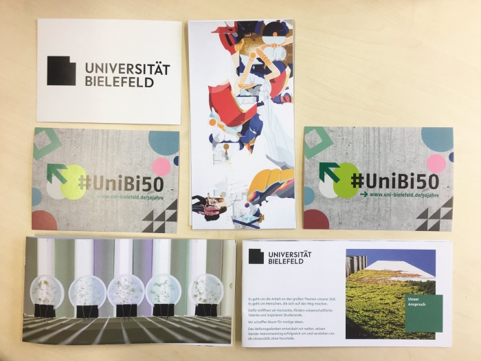 Uni Bielefeld – Anwendungsbeispiele neues Corporate Design, Quelle: Uni Bielefeld