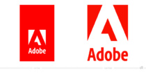 Adobe „Red Tag Logo“ – vorher und nachher, Bildquelle: Adobe, Bildmontage: dt