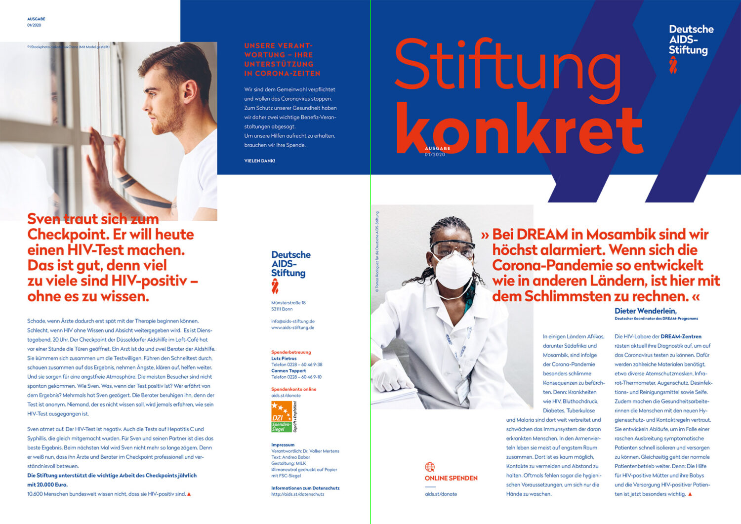 Deutsche AIDS-Stiftung Corporate Design – Anwendungsbeispiel Magazin „Konkret“, Quelle: Deutsche AIDS-Stiftung