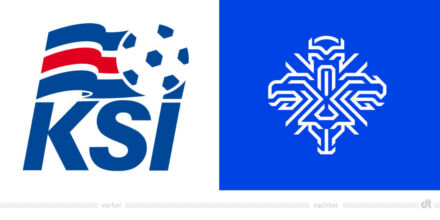 Isländische Fußballnationalmannschaft Logo Redesign, Bildquelle: KSI, Bildmontage: dt