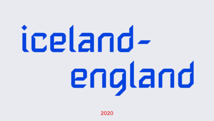 Isländische Fußballnationalmannschaft Branding Typo, Quelle: KSI