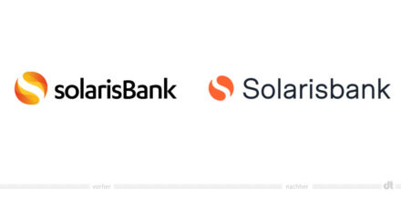 Solarisbank Logo – vorher und nachher, Bildquelle: Solarisbank, Bildmontage: dt
