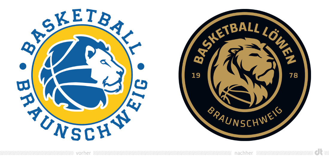 Basketball Löwen Braunschweig – Logo – vorher und nachher, Bildquelle: Basketball Löwen Braunschweig, Bildmontage: dt