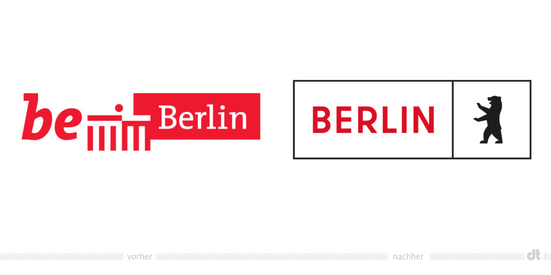 Land Berlin Logo – vorher und nachher, Bildquelle: Land Berlin, Bildmontage:dt