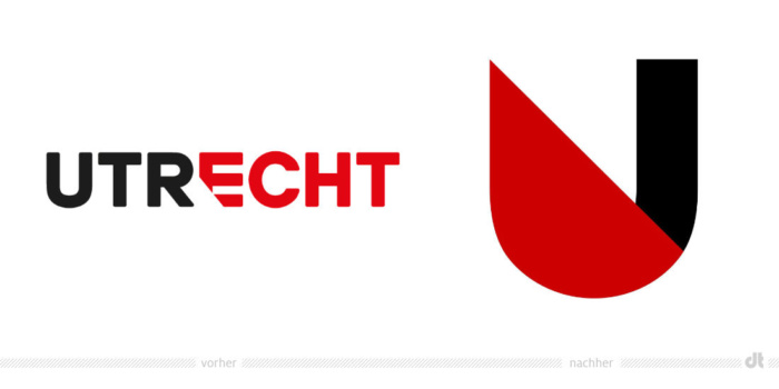 Visit Utrecht Logo – vorher und nachher, Bildquelle: Utrechtmarketing, Bildmontage: dt