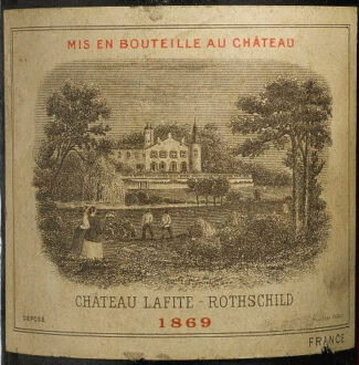 Château Lafite Rothschild 1869 Flaschenetikett