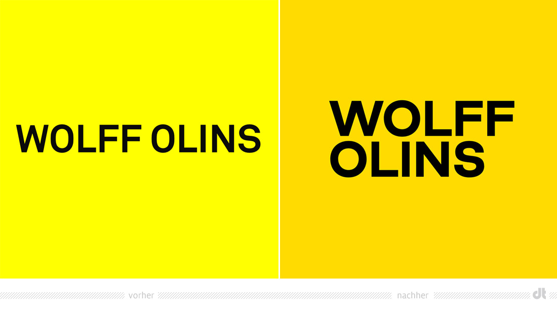 Wolff Olins Logo – vorher und nachher