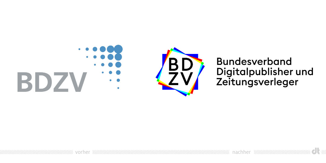 BDZV Logo – vorher und nachher, Bildquelle: BDZV, Bildmontage: dt