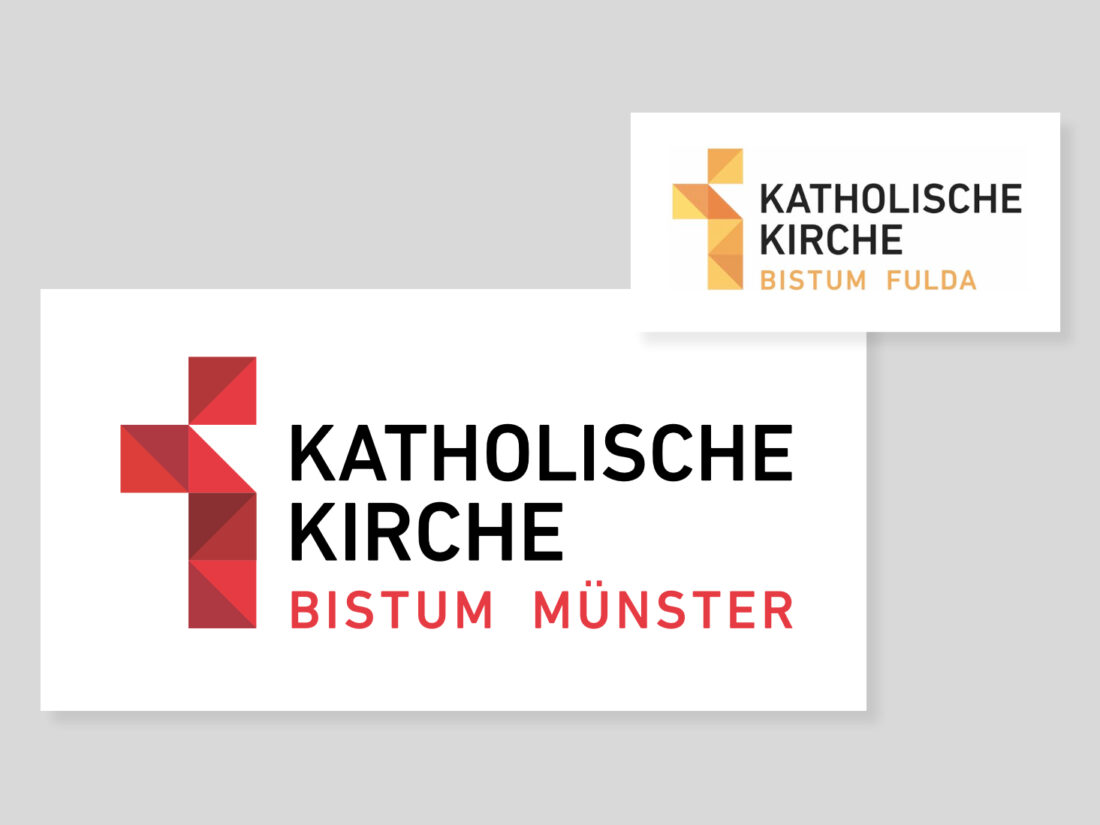 Bistum Münster Logo / Bistum Fulda Logo, Quelle: Bistum Münster / Bistum Fulda, Bildmontage: dt
