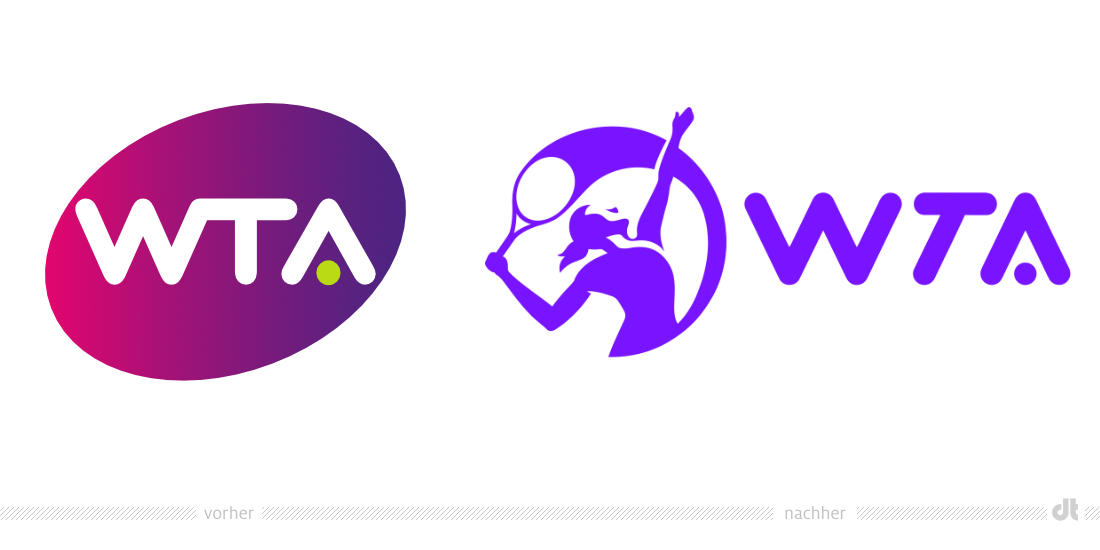 WTA Logo – vorher und nachher, Bildquelle: WTA, Bildmontage: dt