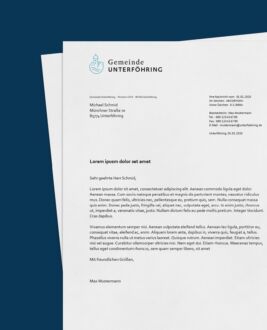 Gemeinde Unterföhring – Briefpapier, Quelle: Im Neuland