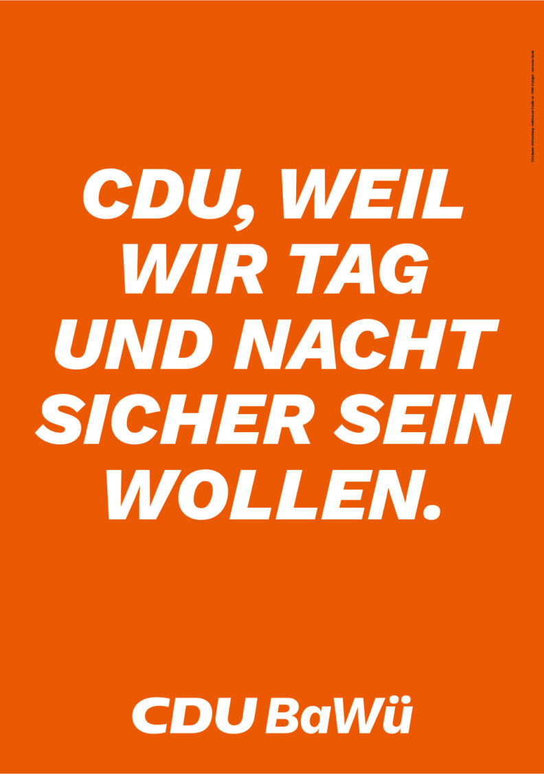 Landtagswahl Baden-Württemberg 2021 CDU – Plakat, Quelle: CDU Baden-Württemberg
