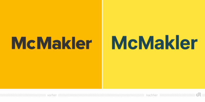 McMakler Logo – vorher und nachher, Bildquelle: McMakler, Bildmontage: dt