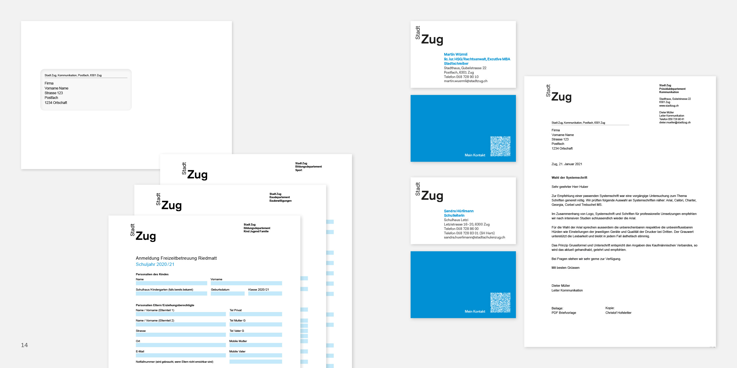 Stadt Zug Corporate Design – Anwendungen, Quelle: Stadt Zug