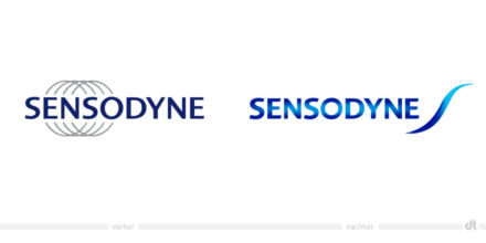 Sensodyne Logo – vorher und nachher, Bildquelle: GlaxoSmithKline, Bildmontage: dt