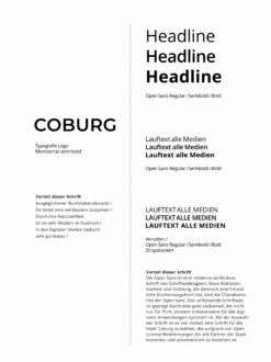Coburg Corporate Design – Typographie, Quelle: Stadtverwaltung Coburg