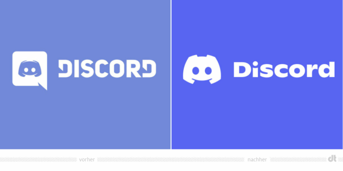 Discord Logo – vorher und nachher, Bildquelle: Discord, Bildmontage: dt