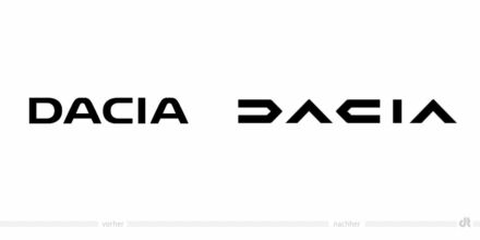 Dacia Logo – vorher und nachher, Bildquelle: Renault Group, Bildmontage: dt
