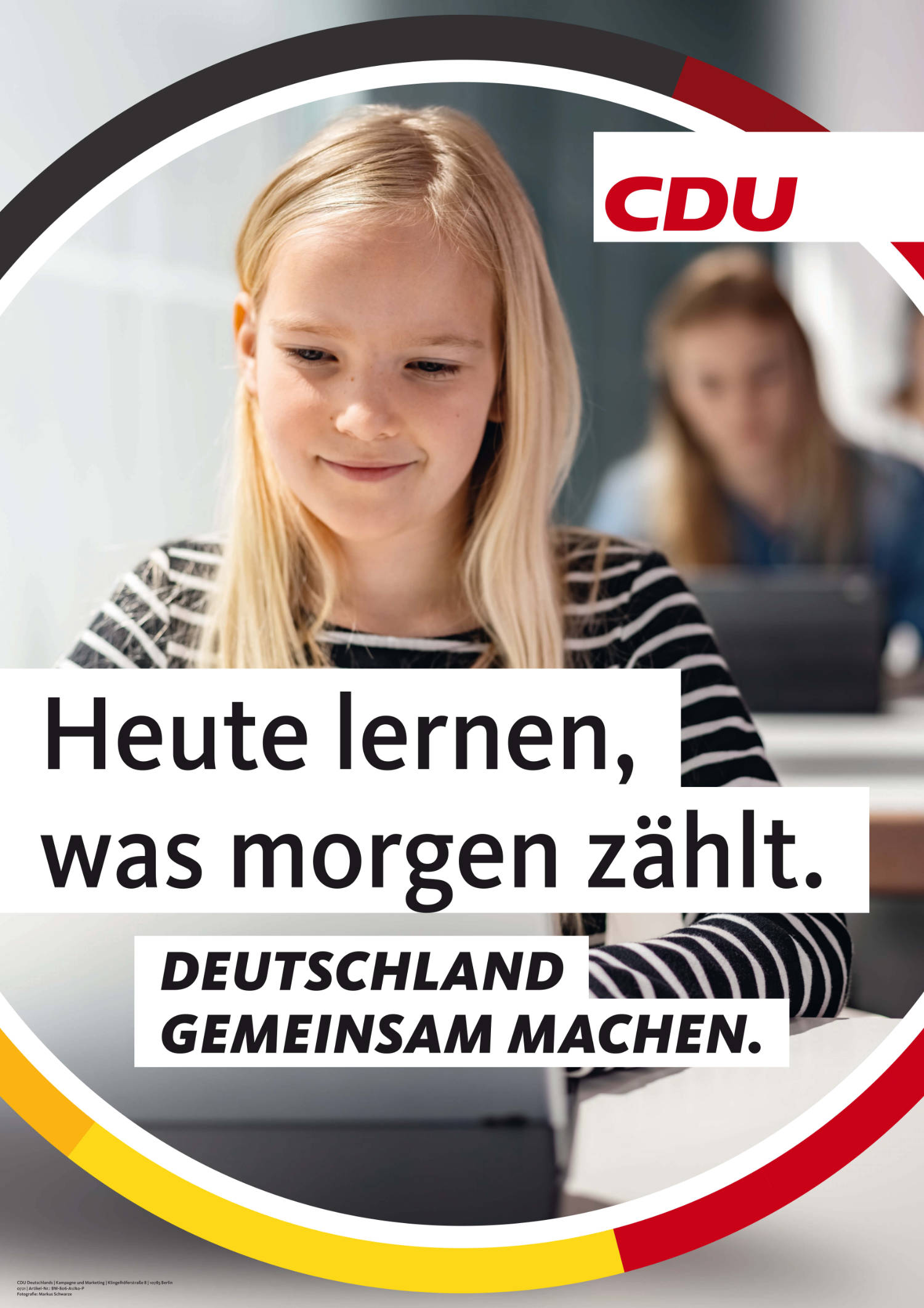 CDU Plakat Bundestagswahl 2021 – Bildung, Quelle: CDU