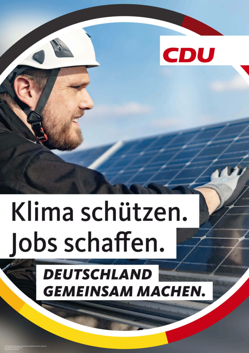 CDU Plakat Bundestagswahl 2021 – Klima, Quelle: CDU