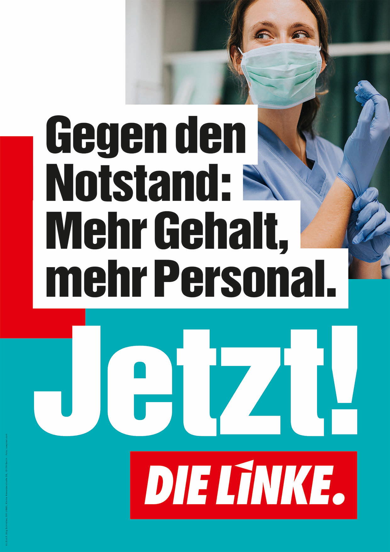 DIE LINKE Plakat Bundestagswahl 2021 – Pflege