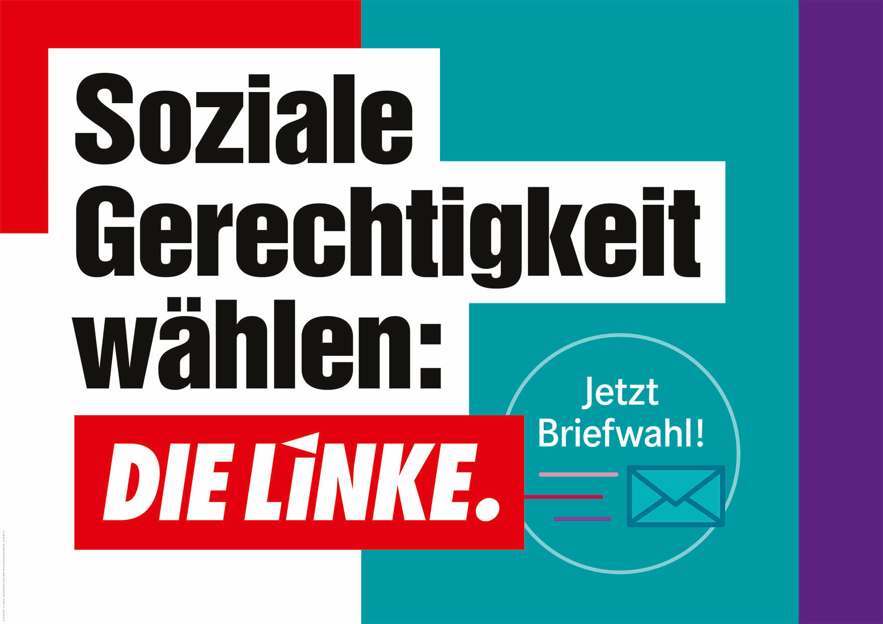 DIE LINKE Plakat Bundestagswahl 2021 – Soziale Gerechtigkeit