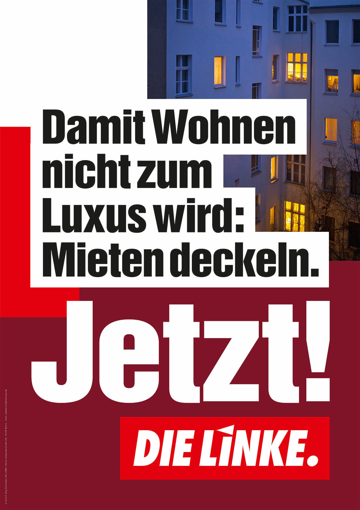 DIE LINKE Plakat Bundestagswahl 2021 – Wohnen