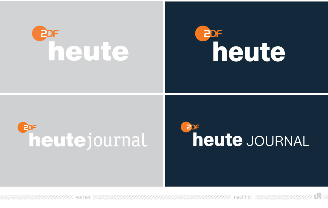 ZDF-Nachrichten Logos heute und heute journal – vorher und nachher